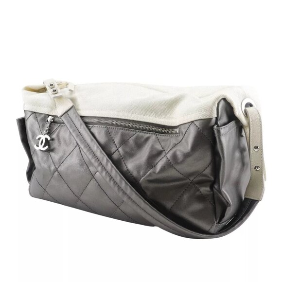 CHANEL Paris Biarritz Shoulder Bag A34206 One Belt Matelasse Silver Coated... - Picture 1 of 12